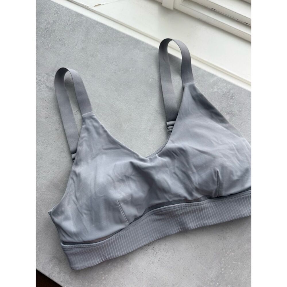 lululemon athletica Light Gray Support Bra with Ribbed Band